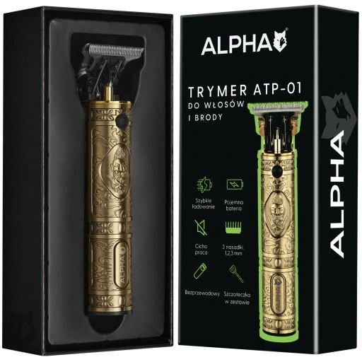 MASZYNKA TRYMER DO STRZYŻENIA GOLENIA WŁOSÓW BRODY ALPHA