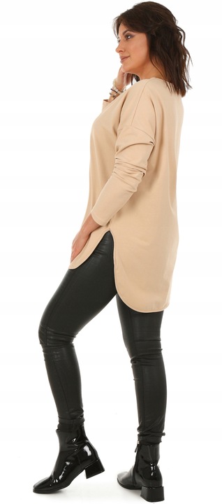 F630 Oversizowa asymetryczna TUNIKA długi rękaw L/XL