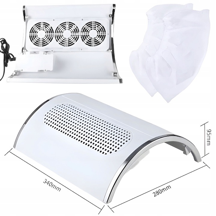 Pochłaniacz pyłu odpylacz do paznokci manicure frezarki 3 wiatraki 2