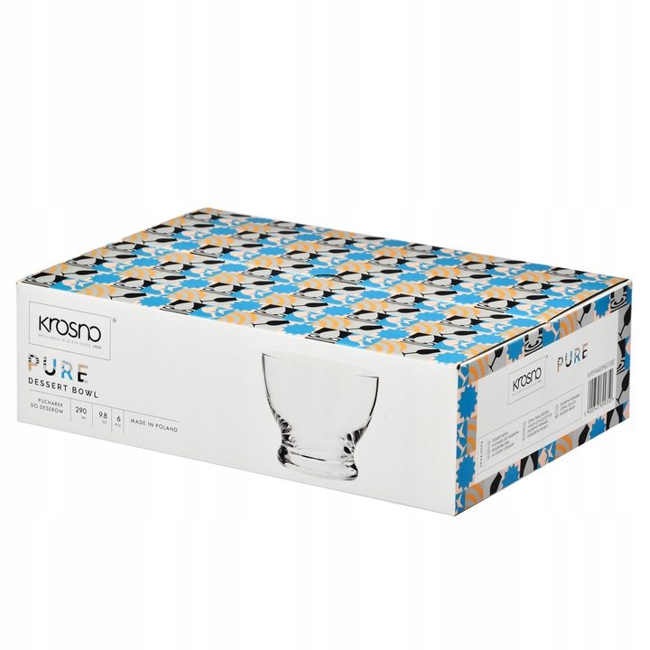 Pucharki do deserów lodów Pure KROSNO 6szt na przekąski, oliwki,