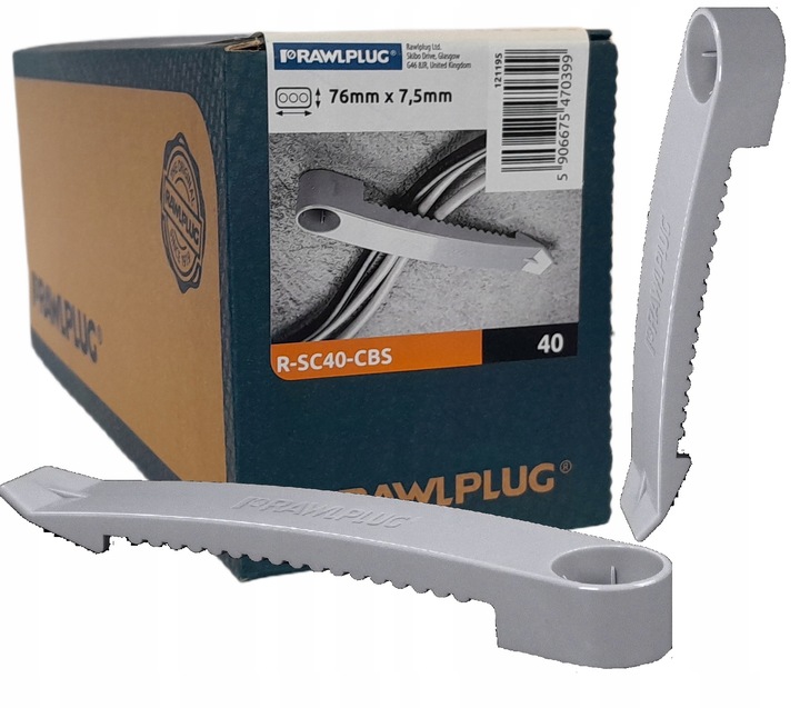 RAWLPLUG PLASTIKOWY PAŁĄK UCHWYT KABLOWY SC40-CBS 40SZT SC40 127x76mm