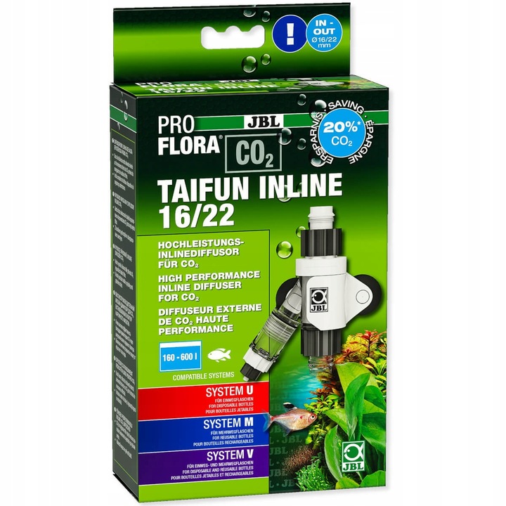 JBL ProFlora Taifun Reaktor do CO2 na wąż 16/22mm