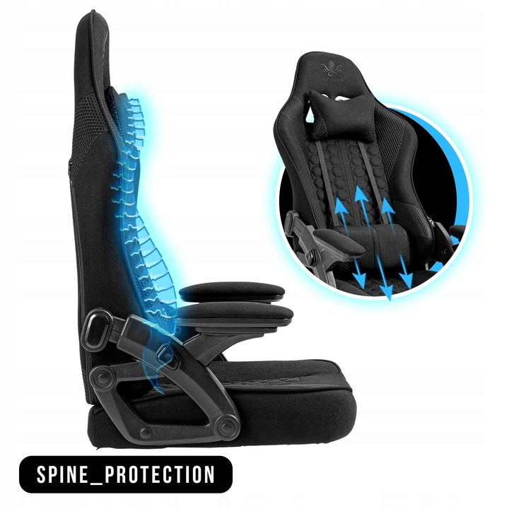 Fotel Gamingowy Biurowy Obrotowy Kubełkowy Krzesło Biurowe Czarny