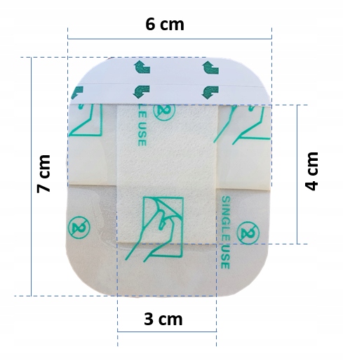 OPATRUNEK NA RANY JAŁOWY HYPOALERGICZNY Z WKŁADEM CHŁONNYM 7X6cm 50szt