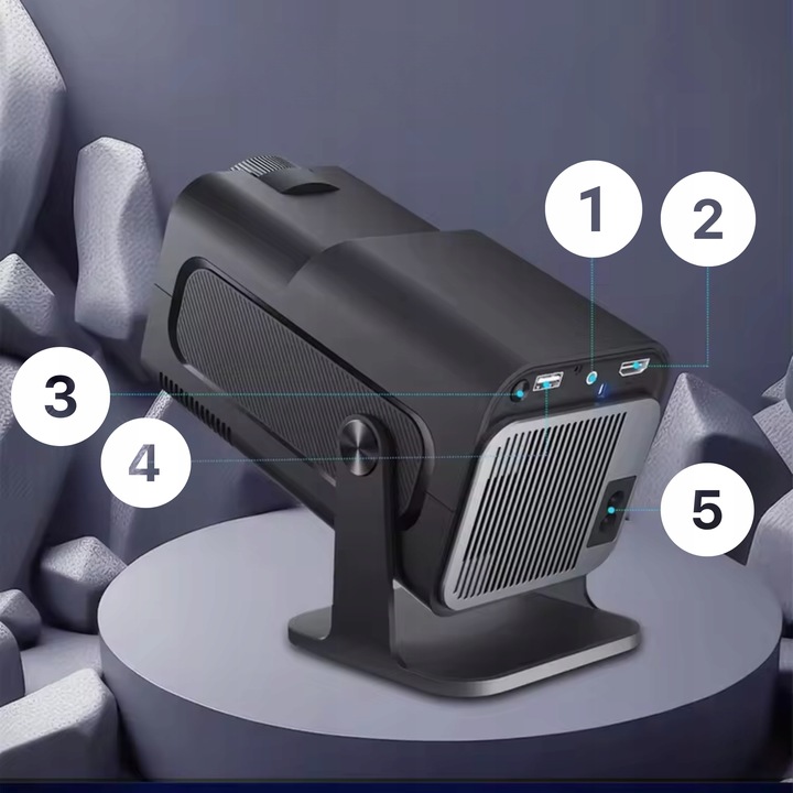 Projektor LED Alwtniet Hy320 mini czarny