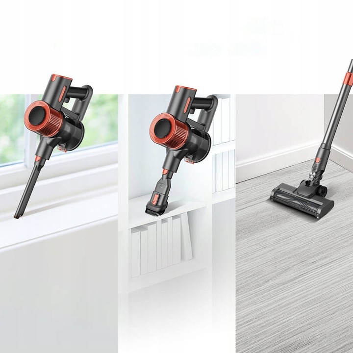 Odkurzacz bezprzewodowy pionowy JIGOO C200 23Kpa 72dB 40Min 1.2L LED