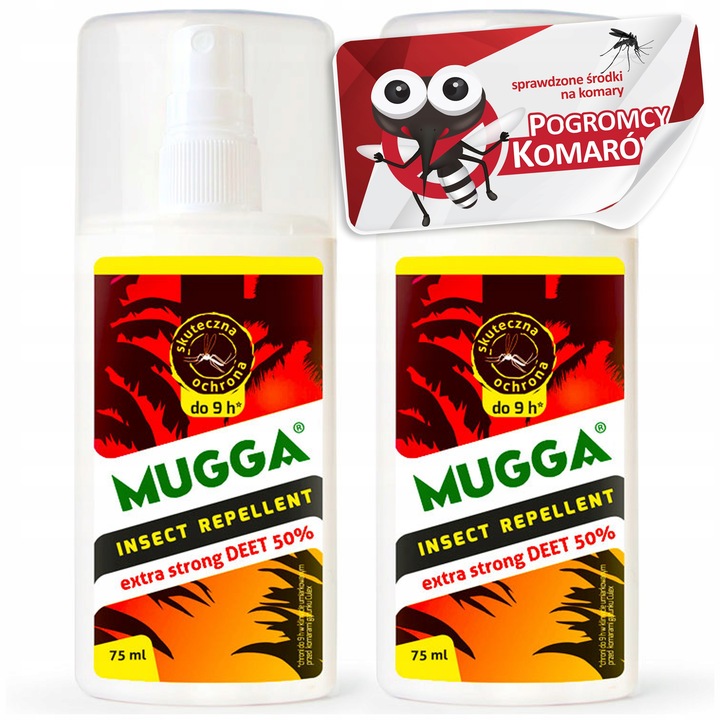 2x SPRAY NA KOMARY KLESZCZE MUGGA STRONG 50% muga