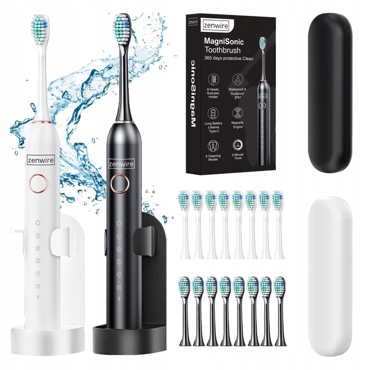 ZESTAW 2X Szczoteczka Soniczna Elektryczna Magnetyczna do Zębów