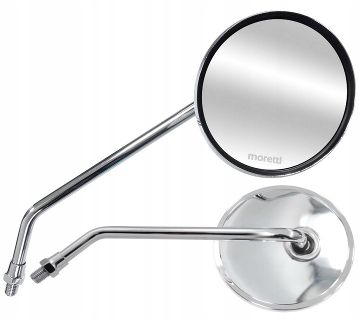 LUSTERKA MOTOCYKLOWE DO MOTOCYKLA SKUTERA QUADA ROWERU R+R M10 CHROMOWANE