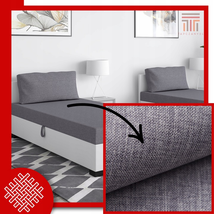 Tapczan Jednoosobowy Łóżko 80x195cm z Pojemnikiem na Pościel +