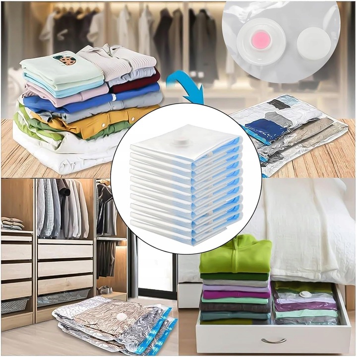 Worki Próżniowe na Ubrania Pościel do Pakowania 14 szt Zestaw + Pompka