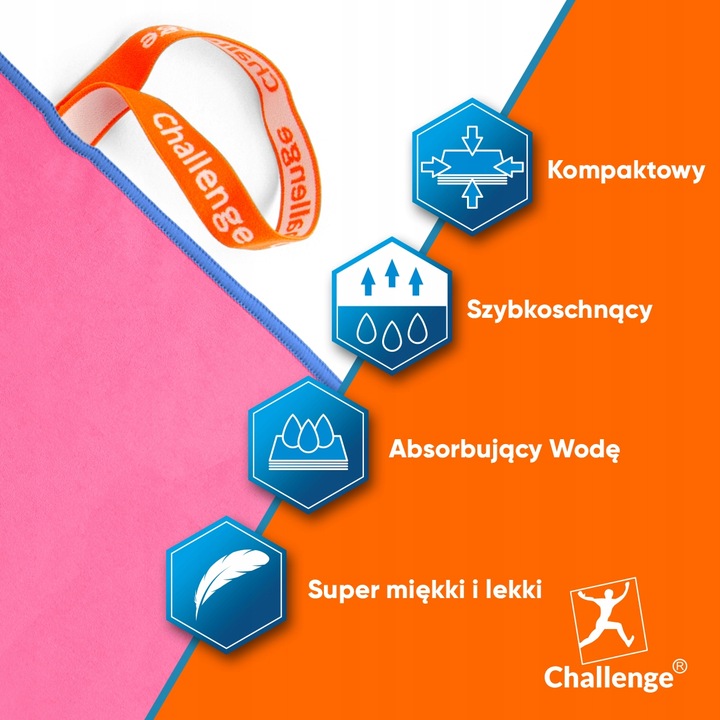 RĘCZNIK Z MIKROFIBRY 80x150 cm różowy NEW