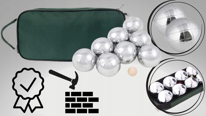 Kule Bule Boule Gra do gry w Bocce Bocze 8 szt Kul z etui z grawerem solid