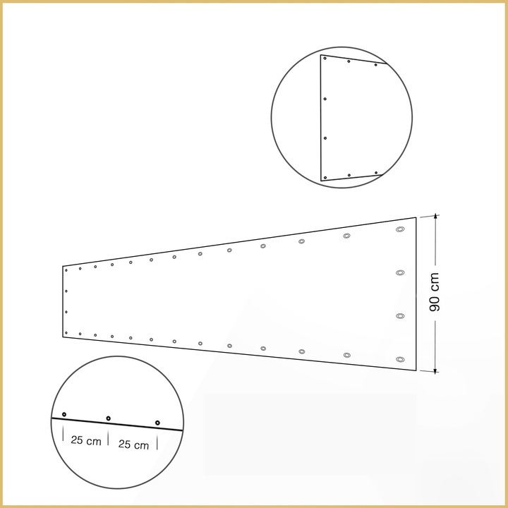 OSŁONA BALKONOWA NA WYMIAR 90CM DŁ50CM MATA OSŁONA NA BALKON UV 98% +GRATIS