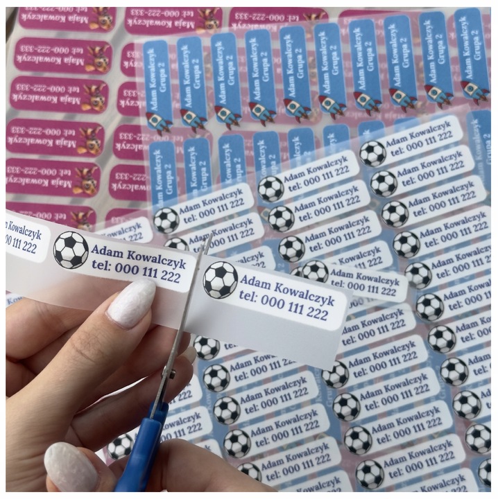 Naprasowanki Metki imienne dla SENIORÓW Imienniki na ubrania Zestaw 60