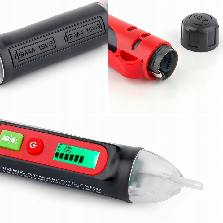 TESTER PRÓBNIK NAPIĘCIA ELEKTRYCZNEGO OBWODU CZUŁY BEZDOTYKOWY AC