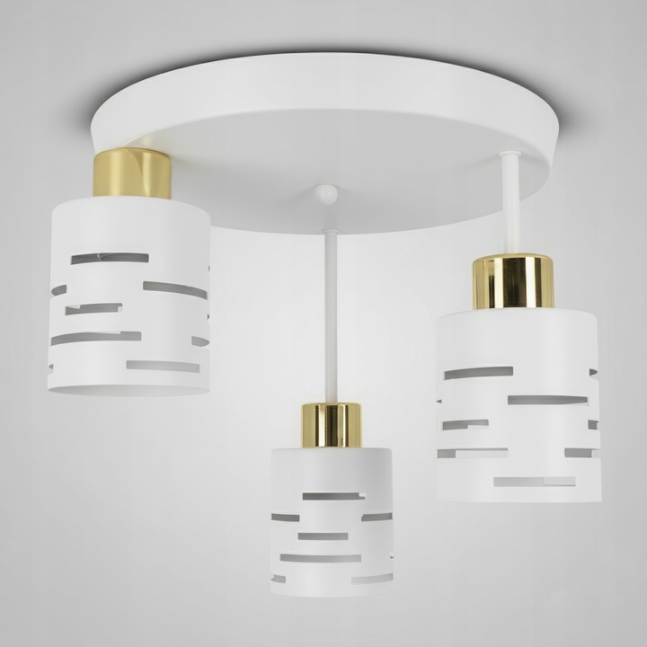 Lampa Sufitowa LED 3X E27 Żyrandol Plafon Natynkowy Oprawa Biała Salon