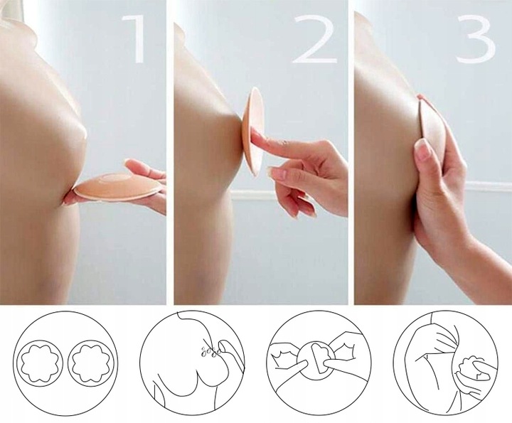 Osłonki silikonowe nakładki naklejki na sutki, brodawki Os2