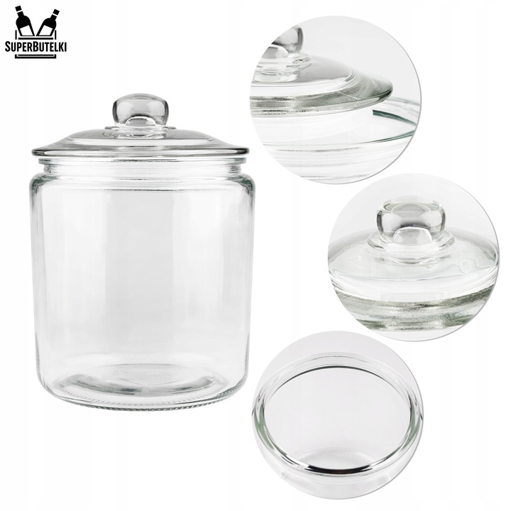 Słoik szklany 4 L pojemnik kuchenny na GRZYBY SUSZONE ŻYWNOŚĆ MĄKĘ KAWĘ