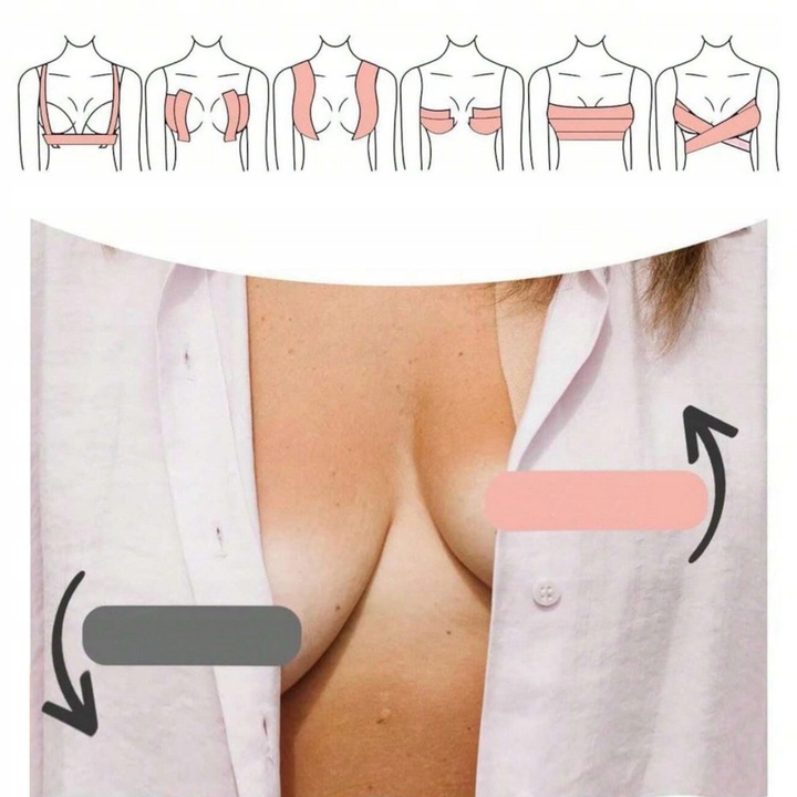 ORYGINALNA TAŚMA DO BIUSTU PUSH UP UNOSZĄCA PIERSI MODELUJĄCA TAPING 5M
