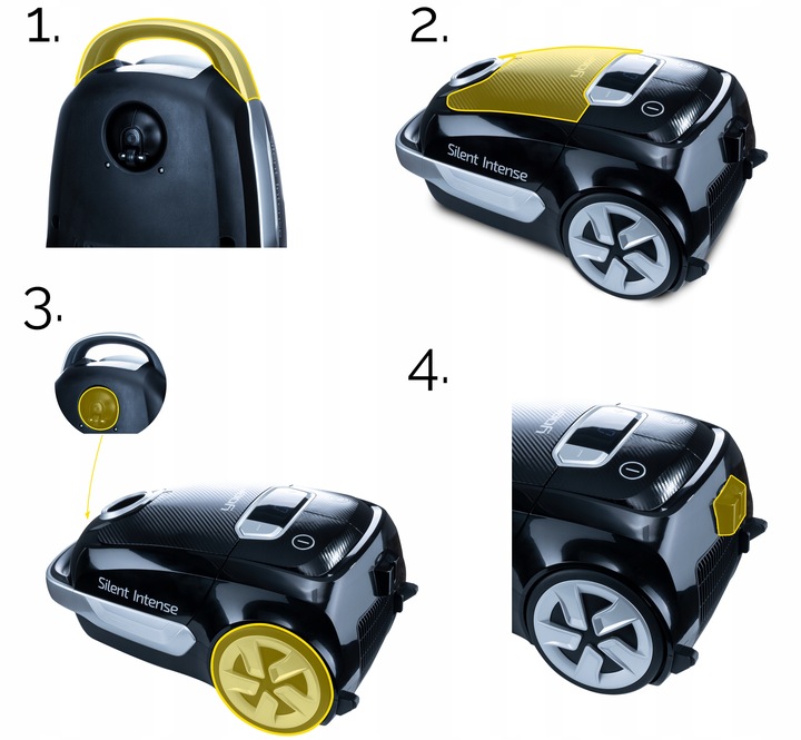 Cichy Odkurzacz workowy Yoer HEPA +6 szczotek INTELIGENTNY +PILOT