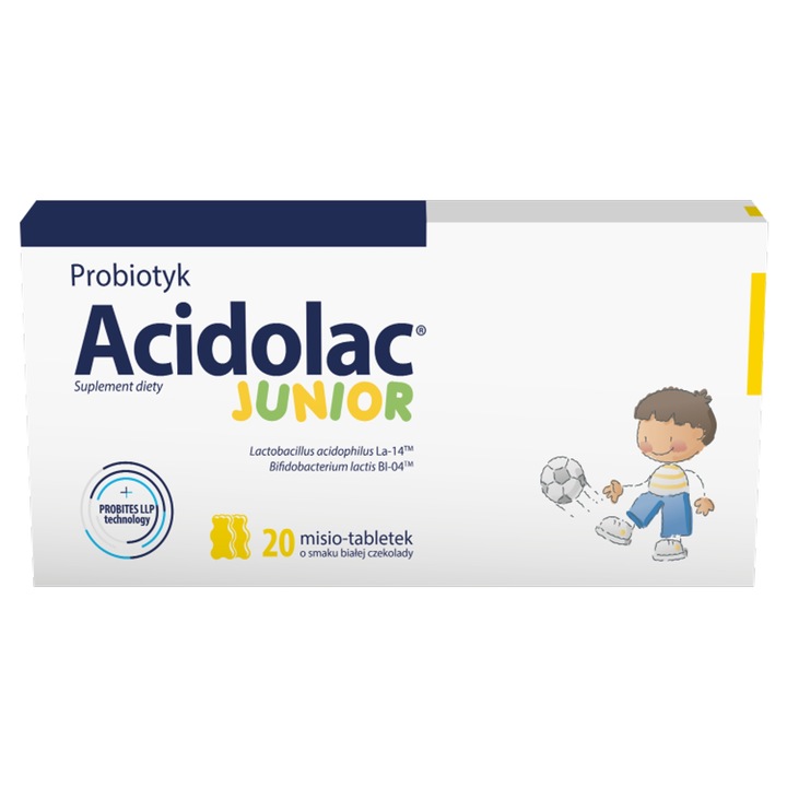 ACIDOLAC JUNIOR Misio-tabletki biała czekolada