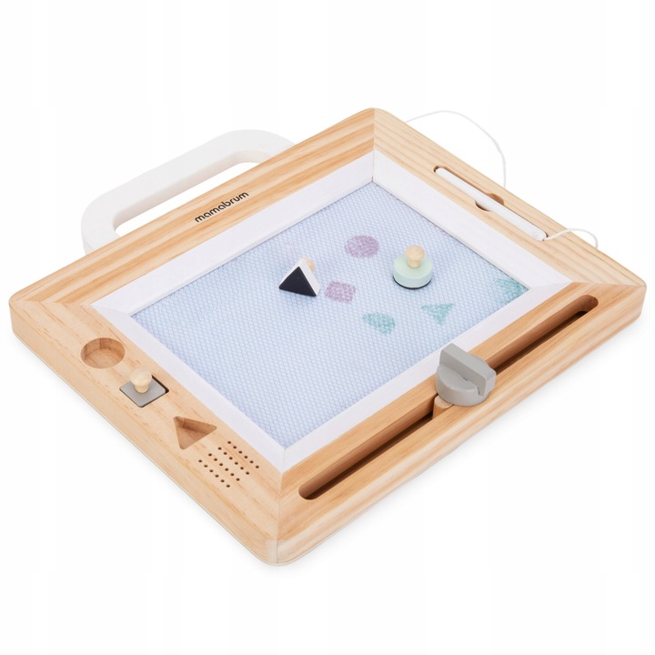 Drewniany Magnetyczny Znikopis z Pieczątkami - Tablica do Rysowania Tablet