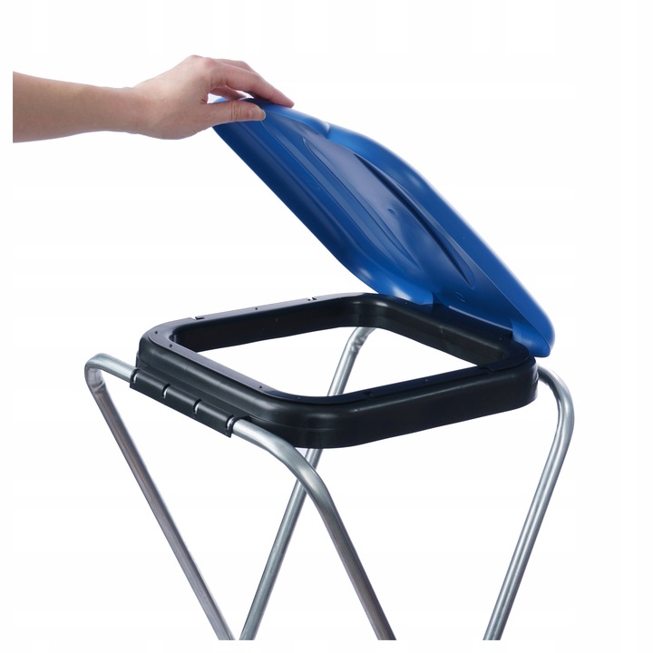 STOJAK NA WORKI DO SEGREGACJI ŚMIECI STELAŻ KOSZ 1 STANOWISKA NA ŚMIECI