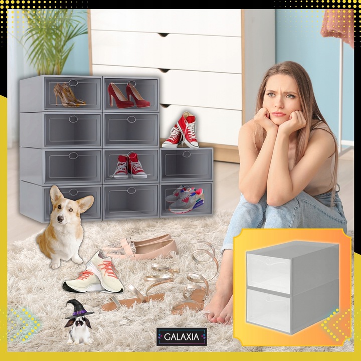 10X PUDEŁKA NA BUTY ORGANIZER PUDEŁKO SZAFKA PÓŁKA STOJAK POJEMNIKI