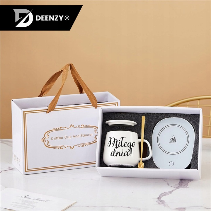 PODGRZEWACZ DO KUBKA KAWY HERBATY ZESTAW 5w1 Kubek z Podgrzewaczem +