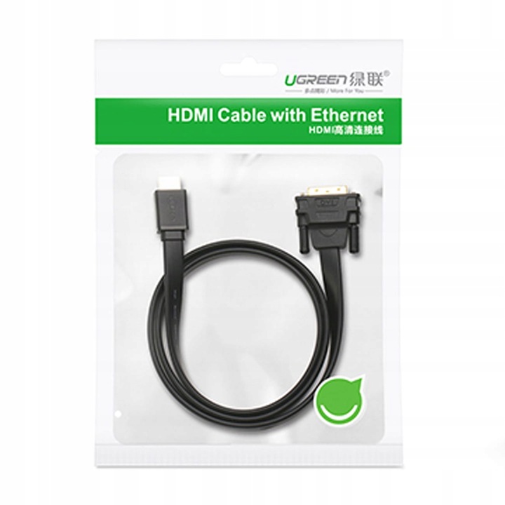 Kabel wideo Ugreen, HDMI/DVI, wytrzymały przewód 1,5m, FHD, 60HZ,