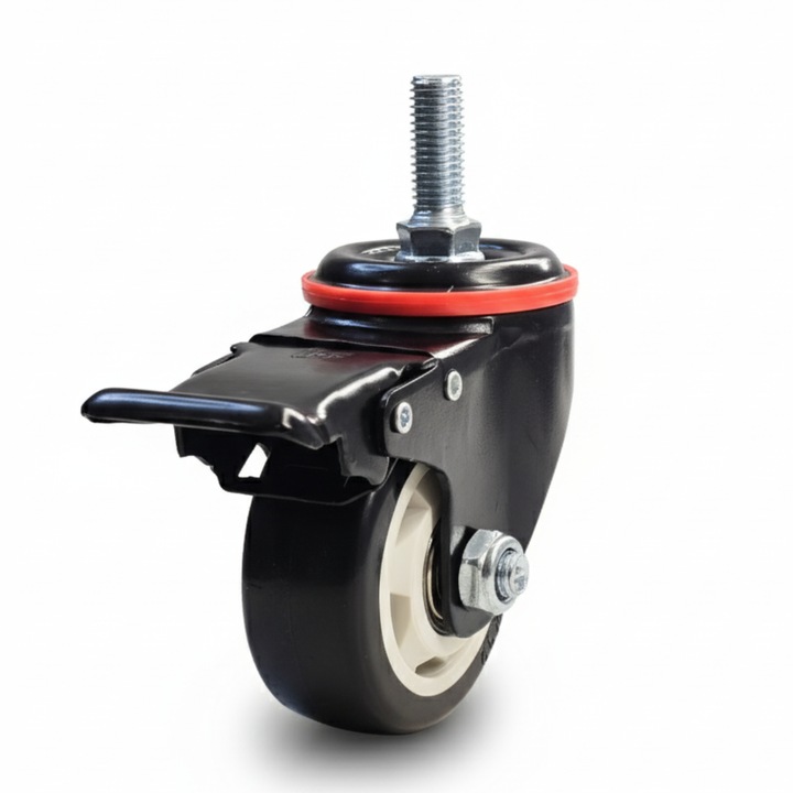 OBROTOWE KÓŁKO 75mm Z HAMULCEM do 460kg TRZPIEŃ Gwint M12x30mm 1szt