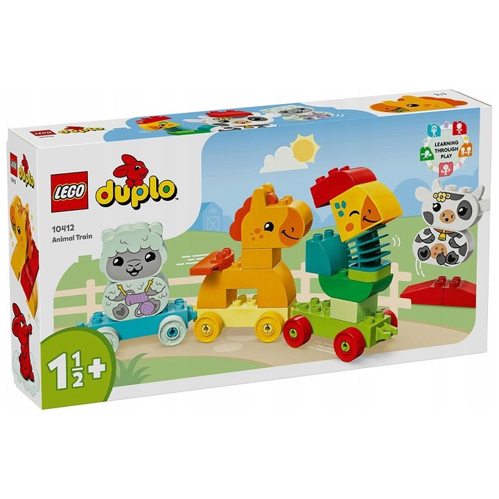 LEGO Duplo 10412 Pociąg ze zwierzątkami Koń Duże Klocki Dla 2 3 4 latka