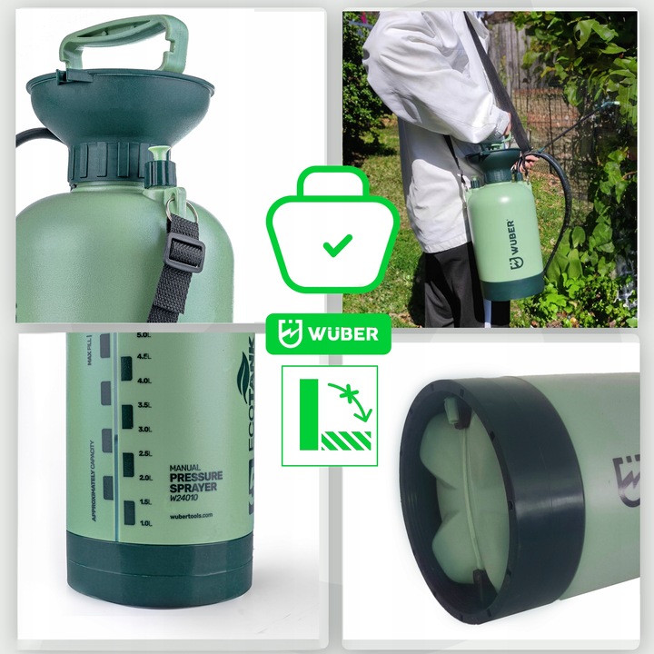 RĘCZNY OPRYSKIWACZ CIŚNIENIOWY DUŻY POJEMNOŚĆ 5L REGULACJA DYSZY LANCA