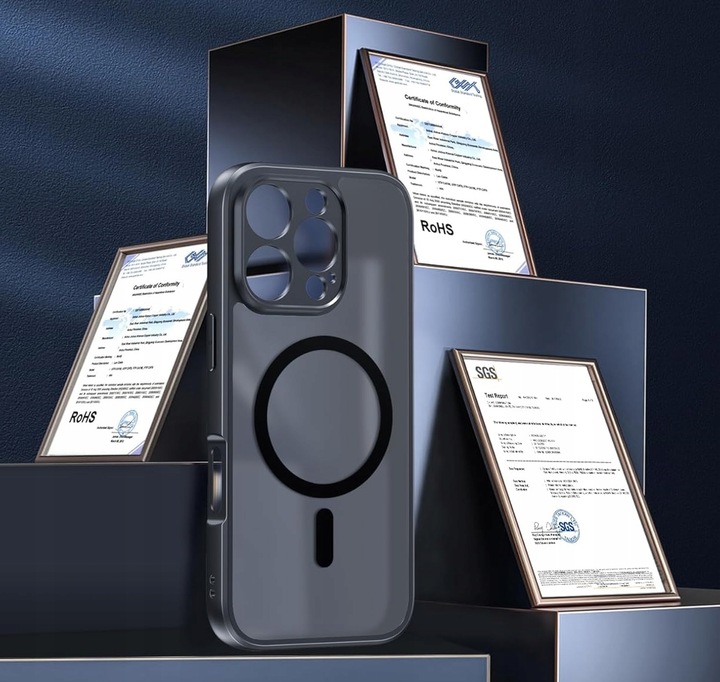 Etui do iPhone 16 PRO 5G do MagSafe WZMACNIANE 360° MATT CASE + 2x SZKŁO