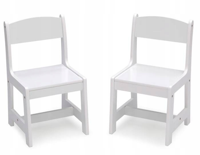 BIAŁY STOLIK DREWNIANY STÓŁ 2 KRZESEŁKA DLA DZIECI MEBLE