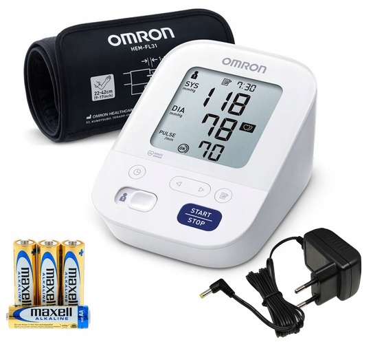 OMRON M3 COMFORT Z ZASILACZEM AUTOMATYCZNY WYKRYWA ARYTMIE MANKIET