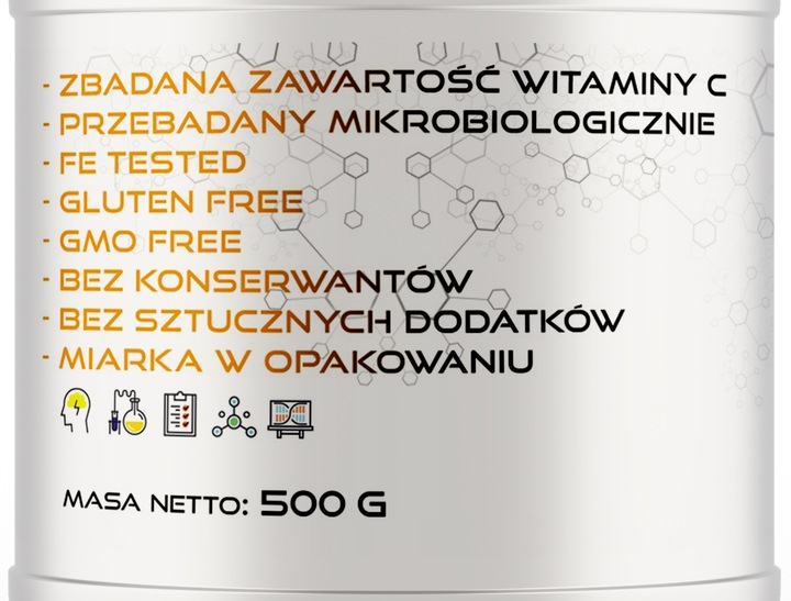 Lewoskrętna Witamina C w proszku 500g FPS