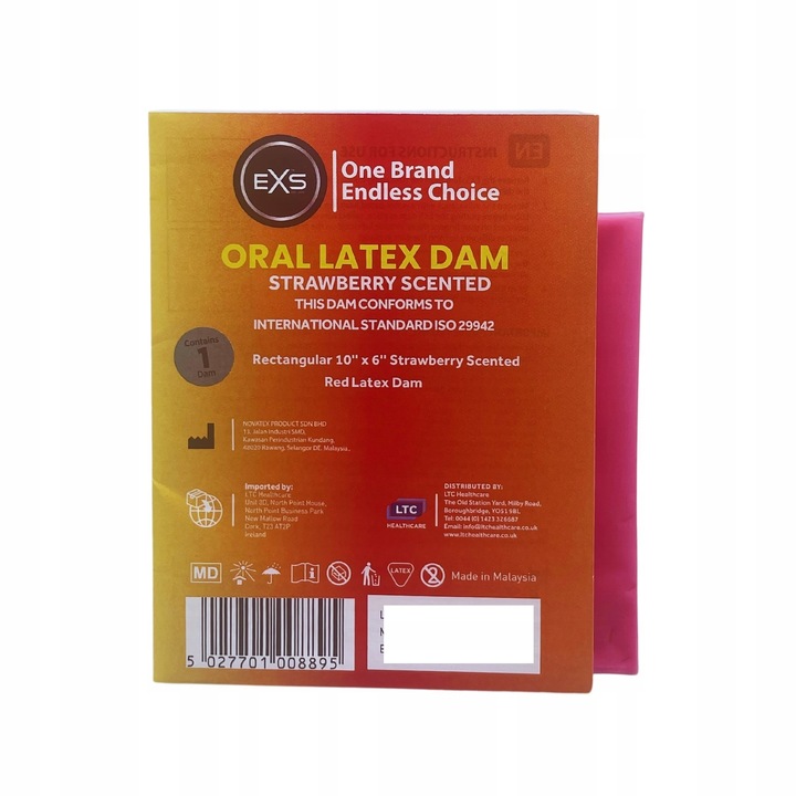 Cienka Chusteczka EXS Koferdamy 4 Smaki Lateksowa Do Seksu Oralnego Owocowe