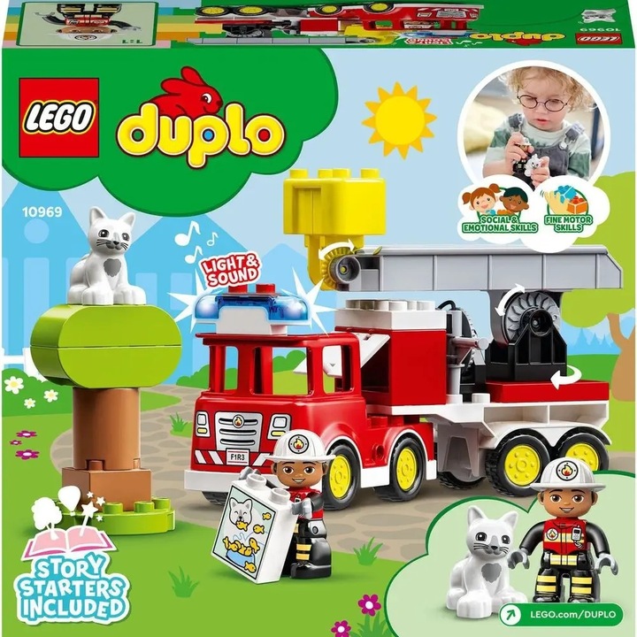 LEGO Duplo Straż pożarna Samochód Wóz strażacki 10969 Duże Klocki dla 2 3 4