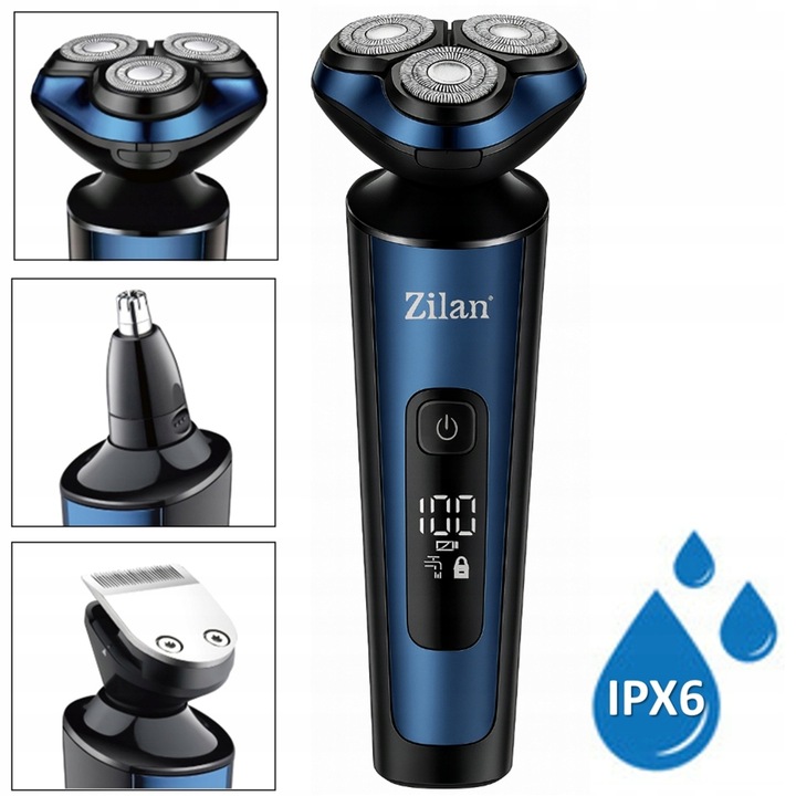 GOLARKA MĘSKA TRYMER MASZYNKA DO BRODY GŁOWY NOS USZY WET&DRY USB AION