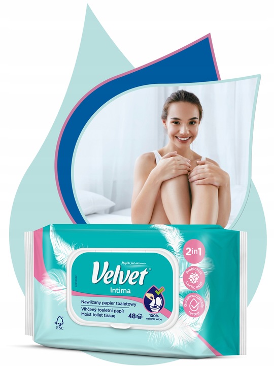 Velvet papier toaletowy nawilżany INTIMA 16 szt