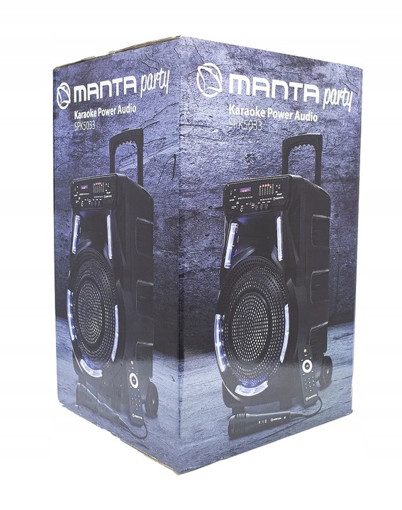 Głośnik bluetooth przenośny Karaoke z mikrofonem Manta SPK5033 czarny