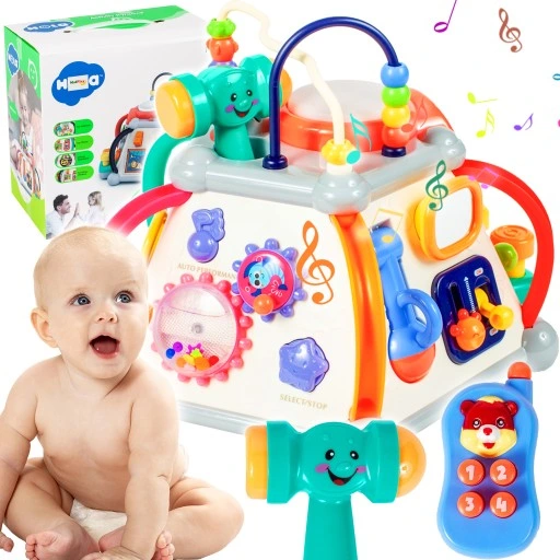 MULTIKOSTKA KOSTKA EDUKACYJNA INTERAKTYWNA DŹWIĘKI SENSORYCZNA DLA DZIECI