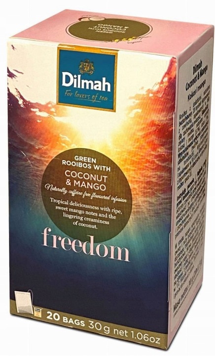 Herbata w torebkach Dilmah kokos i mango 40szt