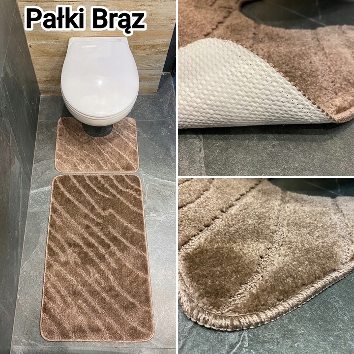 Komplet 2-częściowy dywanik łazienkowy podgumowany szybkoschnący mix wzorów