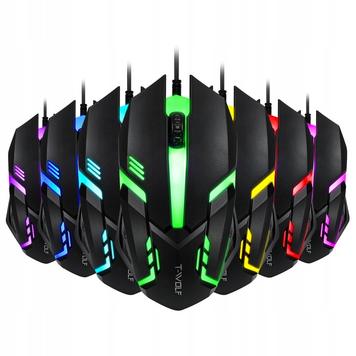 GAMINGOWA KLAWIATURA MYSZ-KA PODŚWIETLANA LED RGB