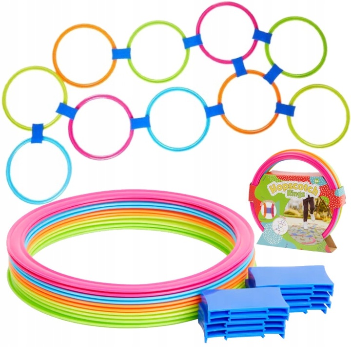 GRA DO SKAKANIA W KLASY PIERSCIENIE OBRĘCZE 10 EL. KOLOROWE KOŁA I ŁĄCZNIKI