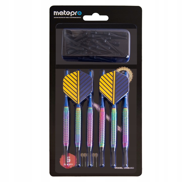 Matepro DUŻY ELEGANCKI ZESTAW RZUTKI LOTKI DART SOFT TIPS ALUMINIUM