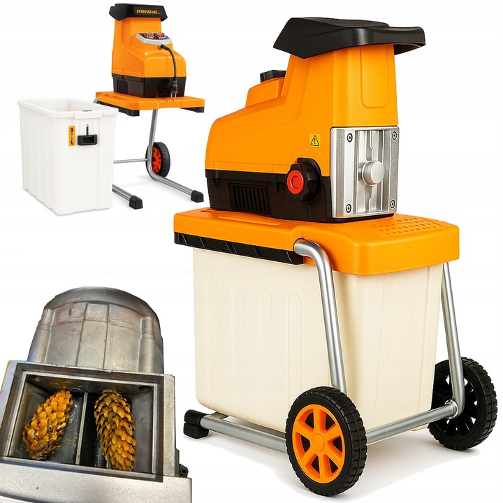 Rozdrabniacz elektryczny do gałęzi Riwall RES3044b 3500W max WALEC